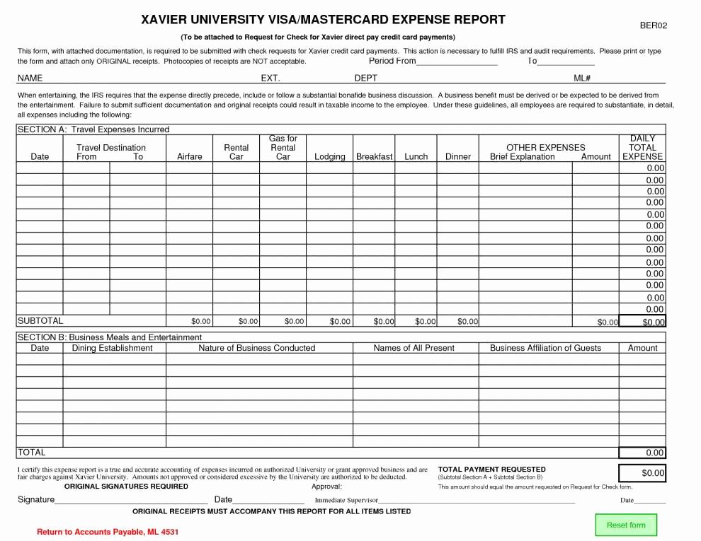 Credit Card Expense Report Template Beautiful Itemized Expense Report Template Kalei Document Template