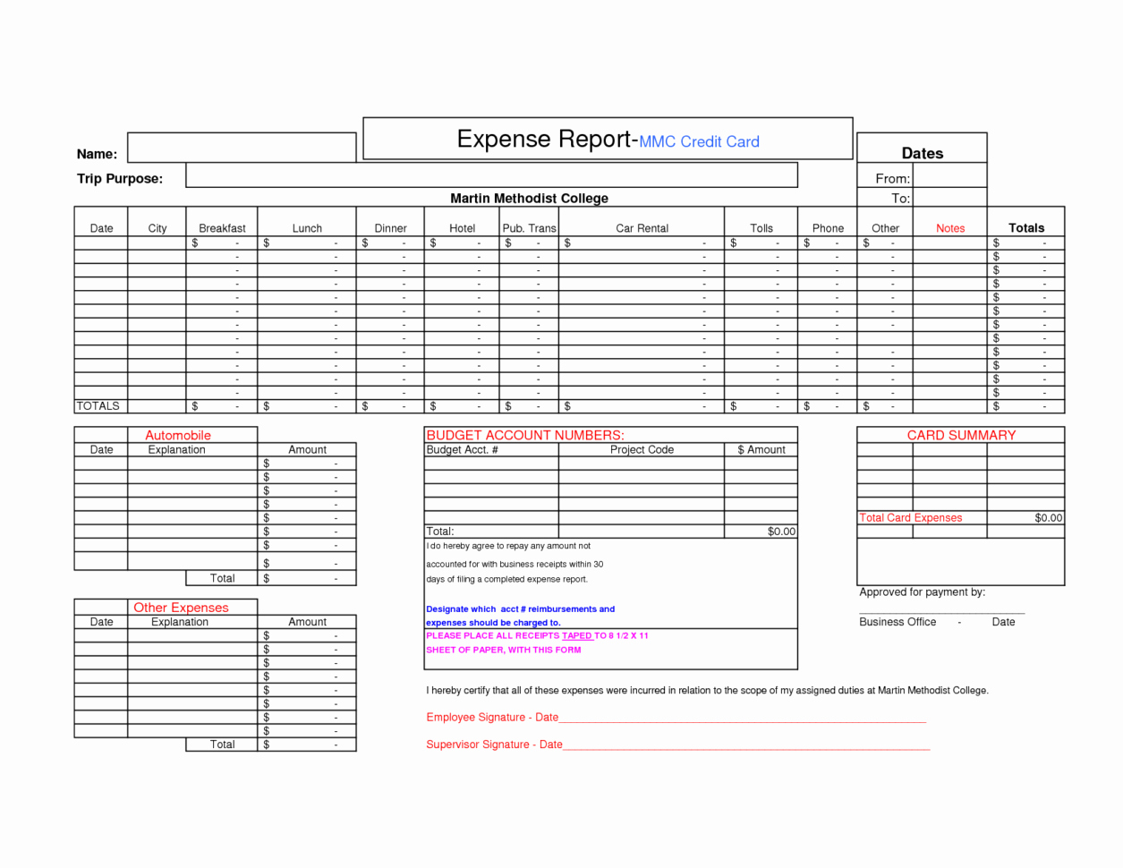Credit Card Expense Report Template Luxury Credit Card Expense Report Template Expense Spreadsheet