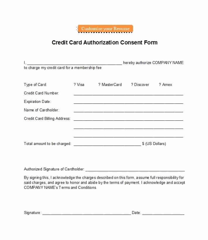 Credit Card form Template Fresh 41 Credit Card Authorization forms Templates Ready to Use