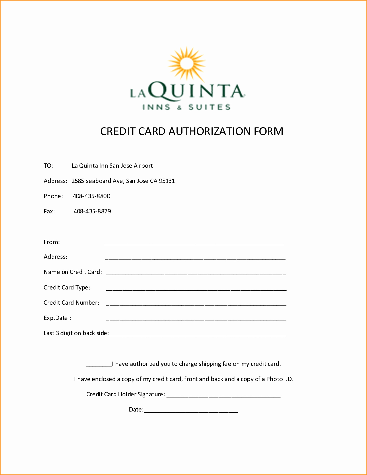 Credit Card form Template Lovely 10 Credit Card Authorization form Template Free Download