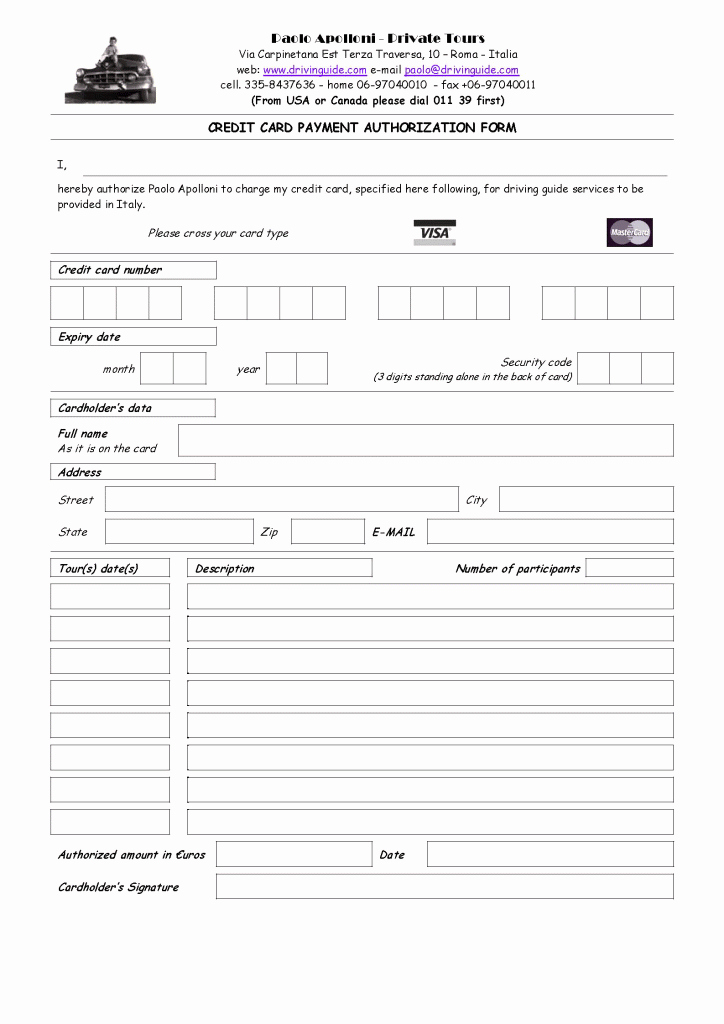 Credit Card form Template Unique 5 Credit Card form Templates formats Examples In Word Excel