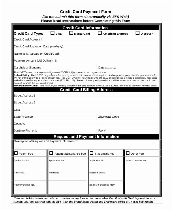 Credit Card Payment form Template Best Of Credit Card Payment Authorization form – Free Templates