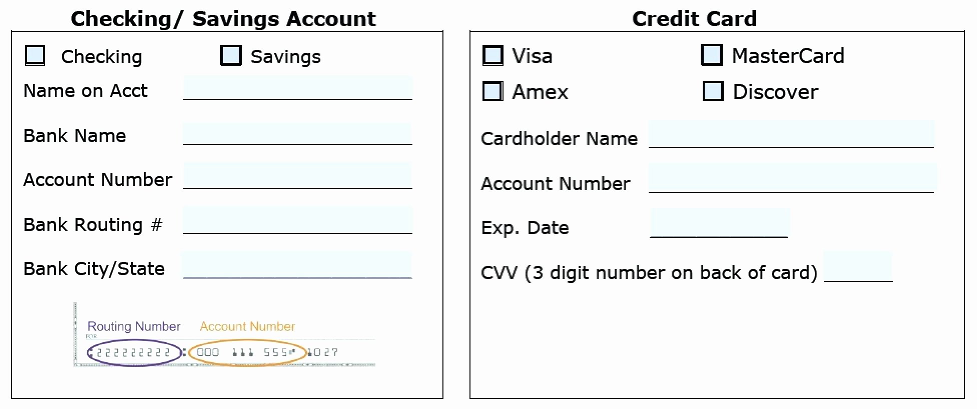 Credit Card Template Word Inspirational Template Credit Card Authorization form Template Word
