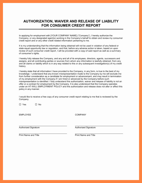 Credit Report Authorization form Template Awesome 8 Authorization to Pull Credit Report form