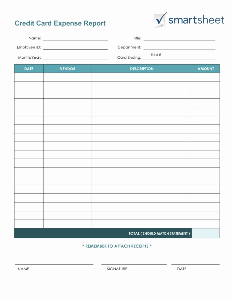 Credit Report Template Free Awesome Free Expense Report Templates Smartsheet In Credit Card