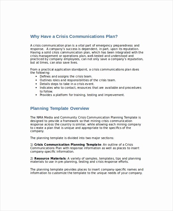 Crisis Management Plan Template New Crisis Plan Template 9 Free Word Pdf Documents