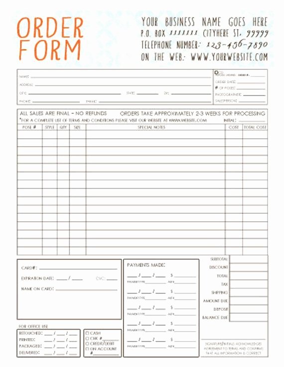 Custom order forms Template Awesome General Graphy Sales order form Template by Infinityimage