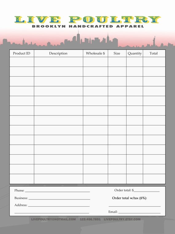 Custom order forms Template Inspirational Custom order form Template Design