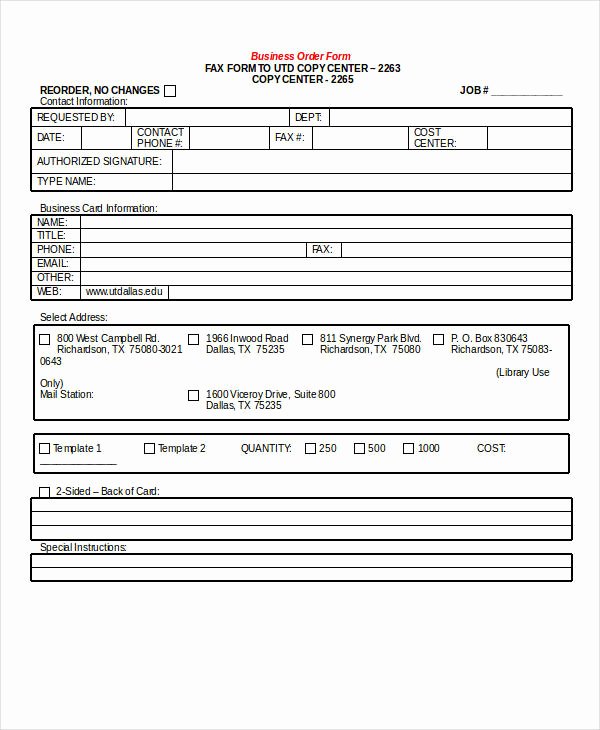 Custom order forms Template Lovely Business forms 8 Free Word Pdf Documents Download