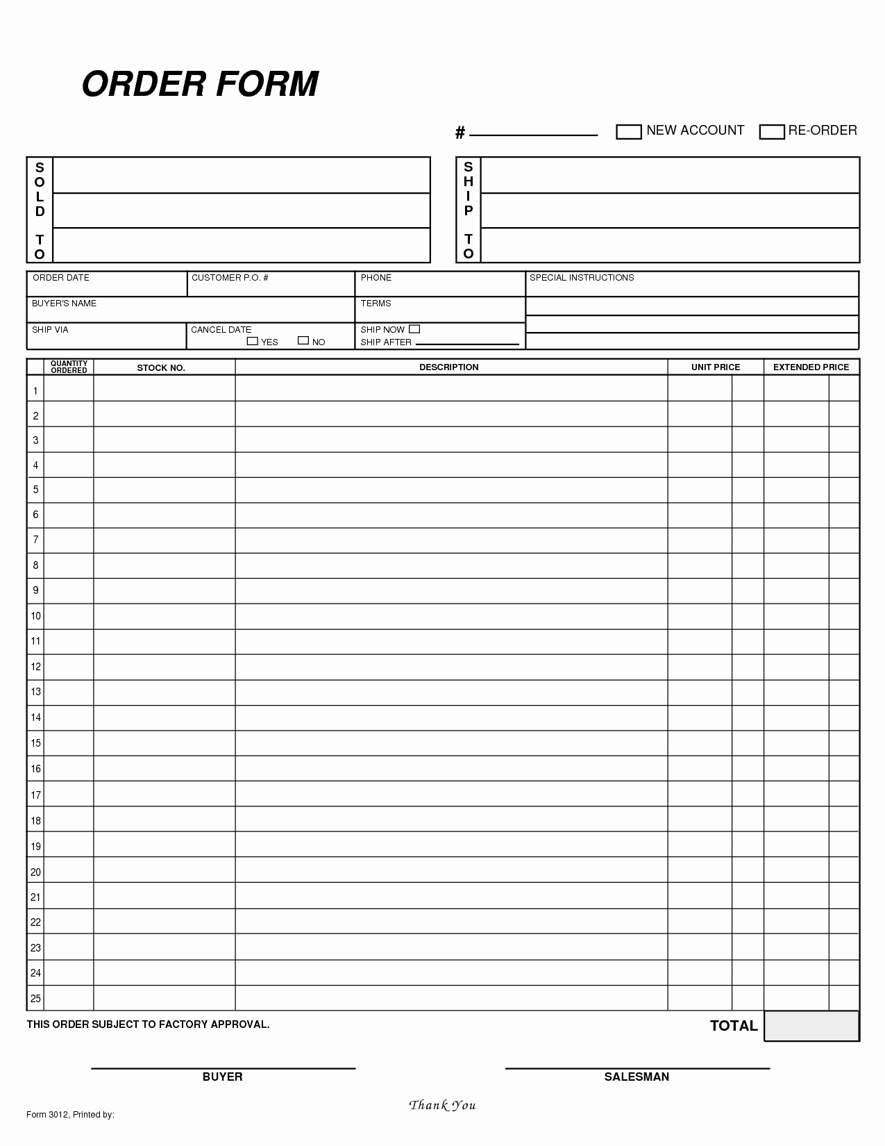 Custom order forms Template Unique Free Blank order form Template Yummy