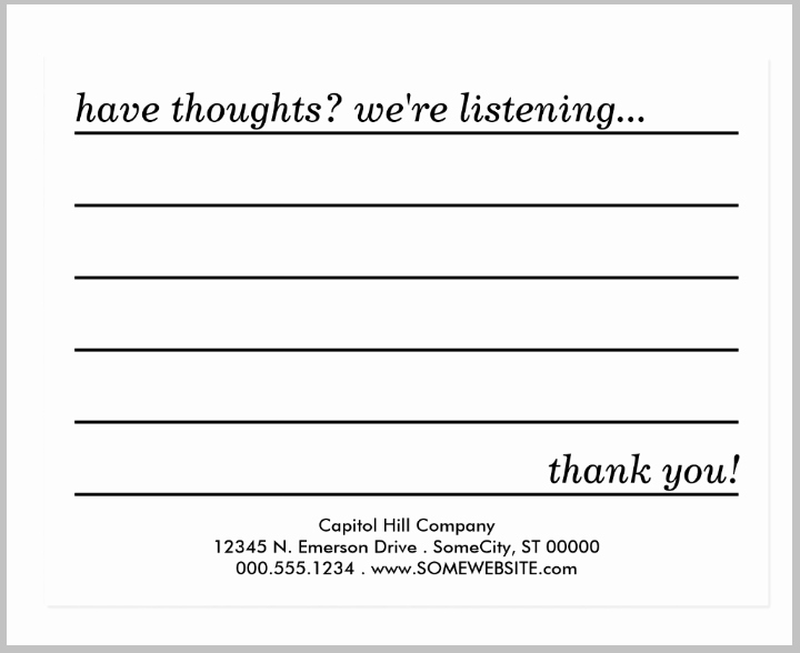 Customer Comment Card Template Best Of 10 Restaurant Guest Ment Card Designs &amp; Templates
