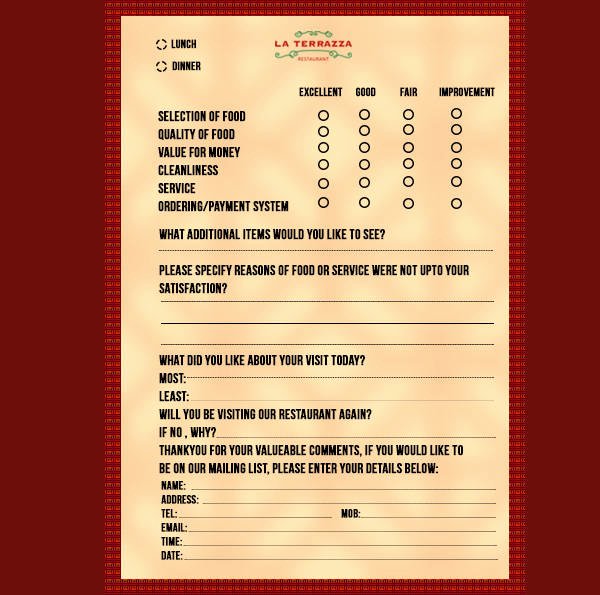 Customer Comment Card Template Best Of 13 Customer Ment Cards Psd Eps Google Docs Word