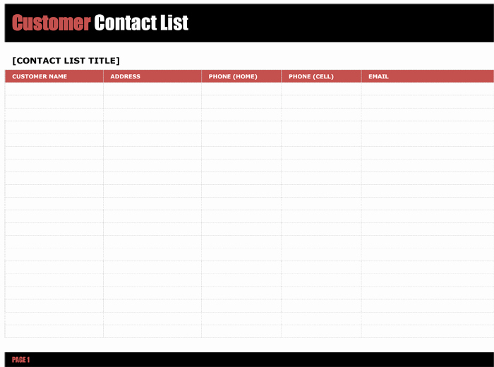 Customer Contact List Template Beautiful Customer Contact List Template 5 Best Contact Lists