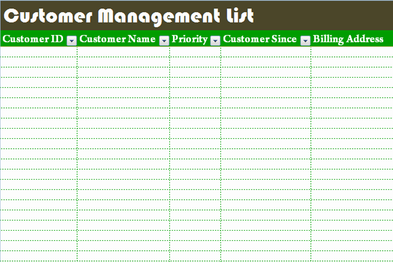 Customer Contact List Template Luxury Customer Management List Template Dotxes