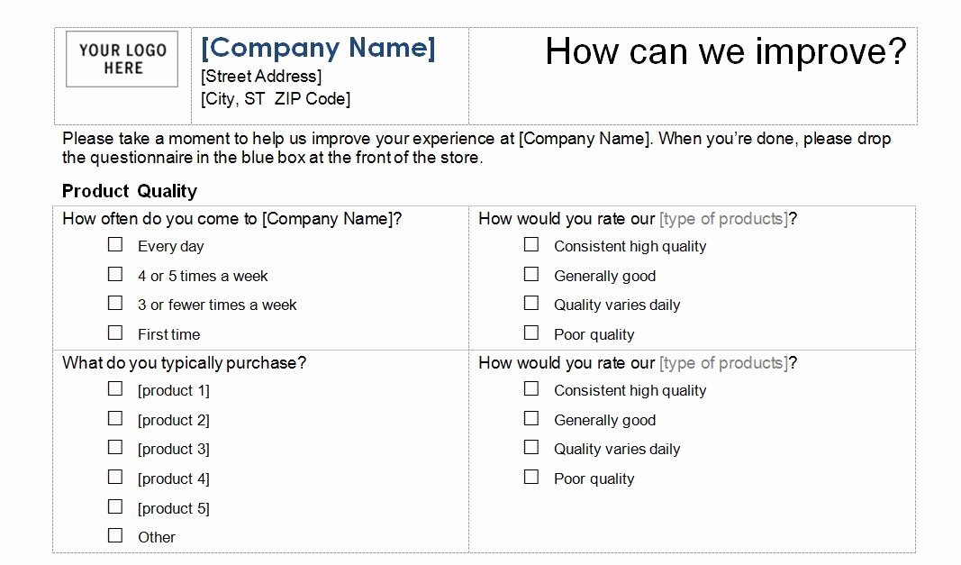 Customer Satisfaction Survey Template Word Best Of Customer Service Survey Template