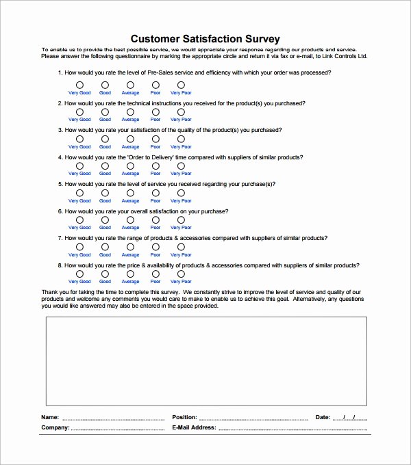 Customer Satisfaction Survey Template Word New Customer Satisfaction Survey Template Word