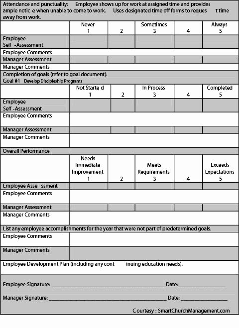 Customer Service Performance Review Template Lovely Example Employee Performance Appraisal form