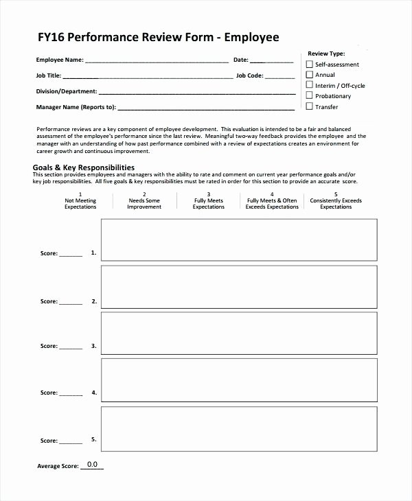 Customer Service Performance Review Template Luxury Employee Performance Review form Template Objectives