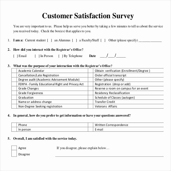 Customer Service Survey Template Lovely 15 Customer Satisfaction Survey Templates – Free Sample