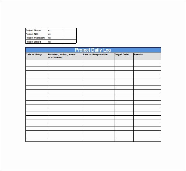 Daily Activity Report Template Excel Fresh Daily Log Template – 09 Free Word Excel Pdf Documents