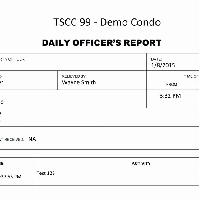 Daily Activity Report Template Excel Fresh Security Ficer Daily Activity Report Mpla 3 Incident