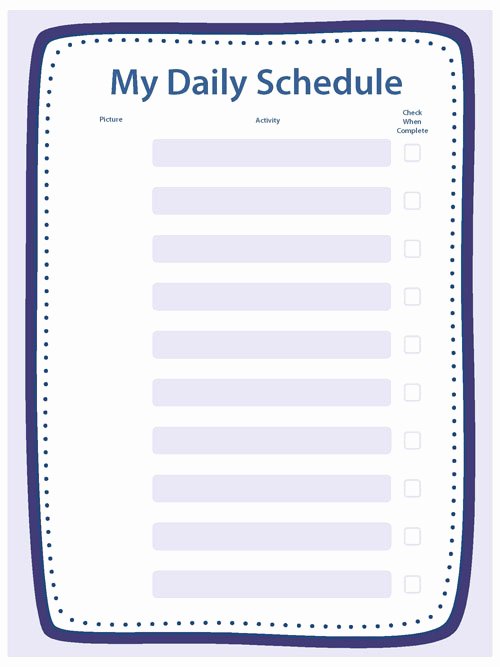Daily Activity Schedule Template Fresh Creating Structure Activities Essentials