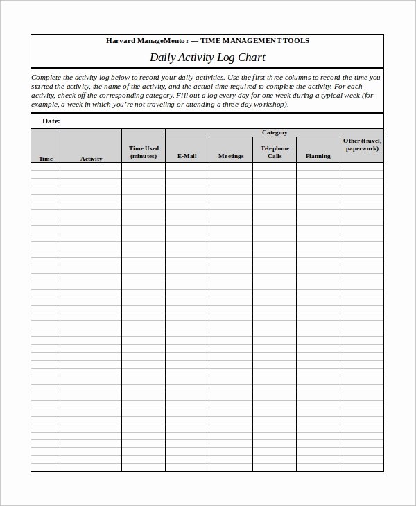 Daily Activity Schedule Template Cbt