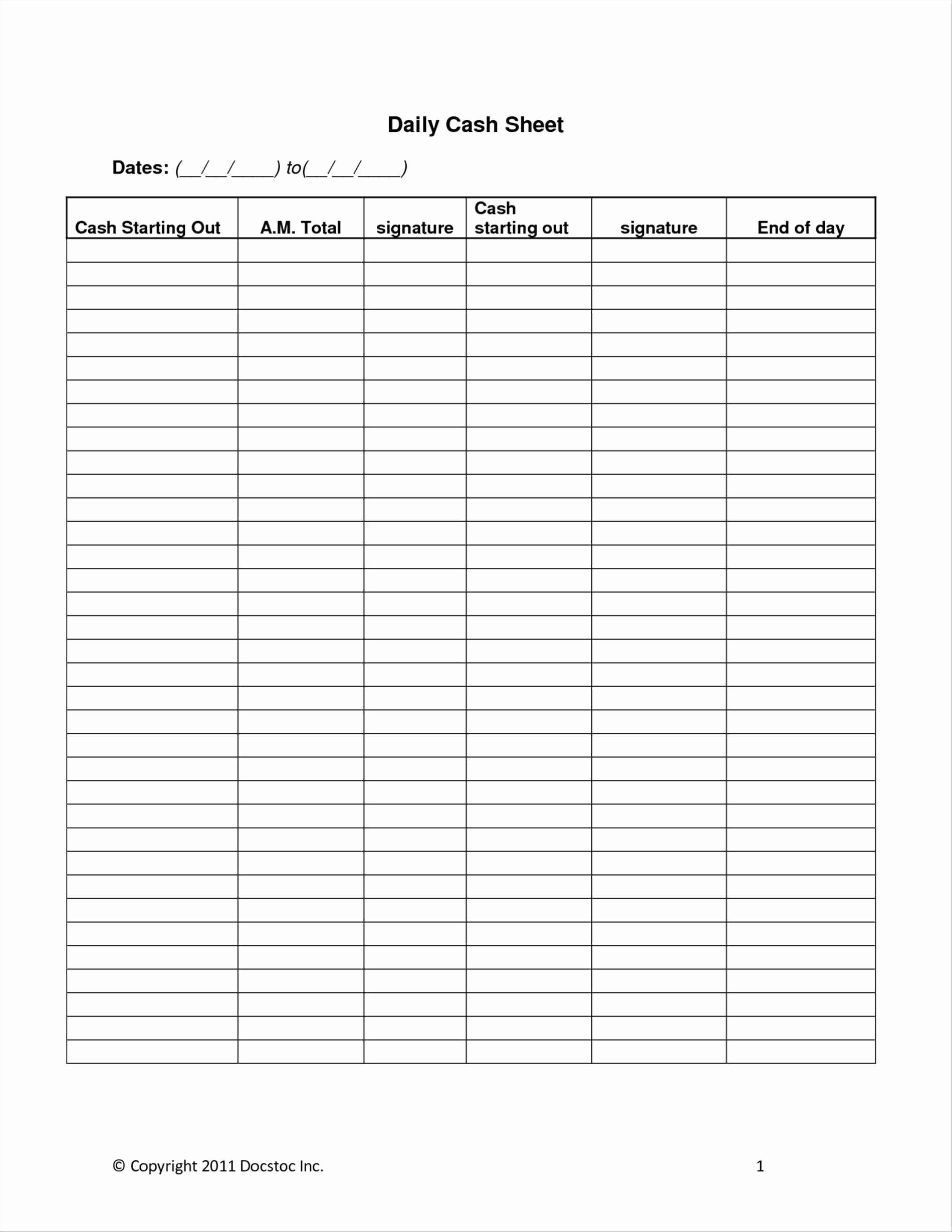 Daily Cash Flow Template Fresh Daily Cash Sheet Template Excel