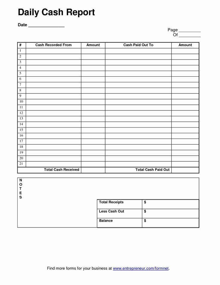 Daily Cash Reconciliation Template Awesome Daily Cash Reconciliation form to Pin On