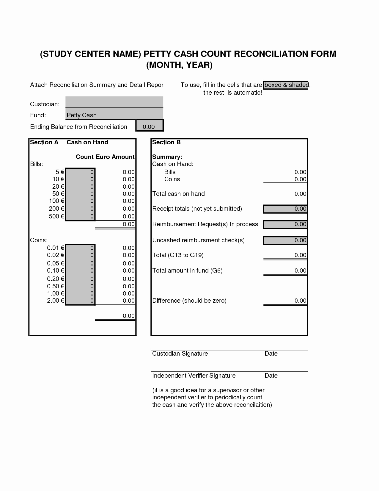 Daily Cash Reconciliation Template Fresh Best S Of Cash Count Sheet Excel Cash Drawer Count