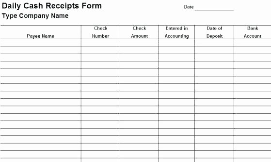 Daily Cash Sheet Template Excel Unique Free Printable Daily Cash Report to Track Receipts and