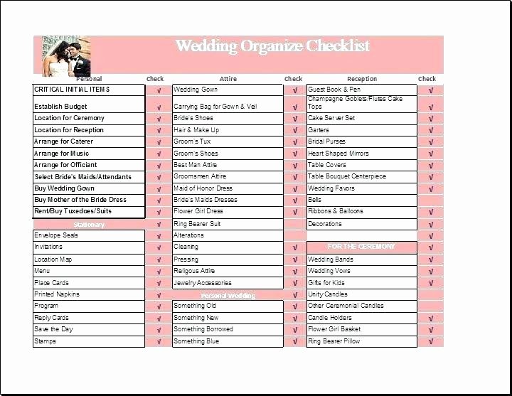 Daily Checklist Template Excel Awesome Wedding Checklist Template Printable Word to Do Server