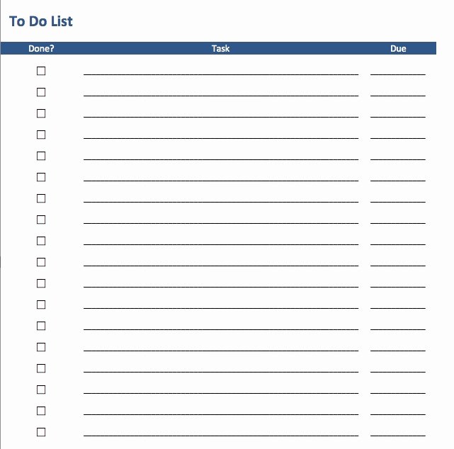 Daily Checklist Template Excel Beautiful Blank Daily Checklist Template