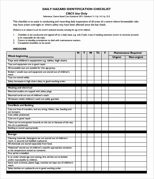 Daily Checklist Template Excel Elegant Checklist Template – 38 Free Word Excel Pdf Documents
