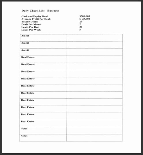 Daily Checklist Template Excel Luxury 9 Daily Checklist Templates Excel Templates