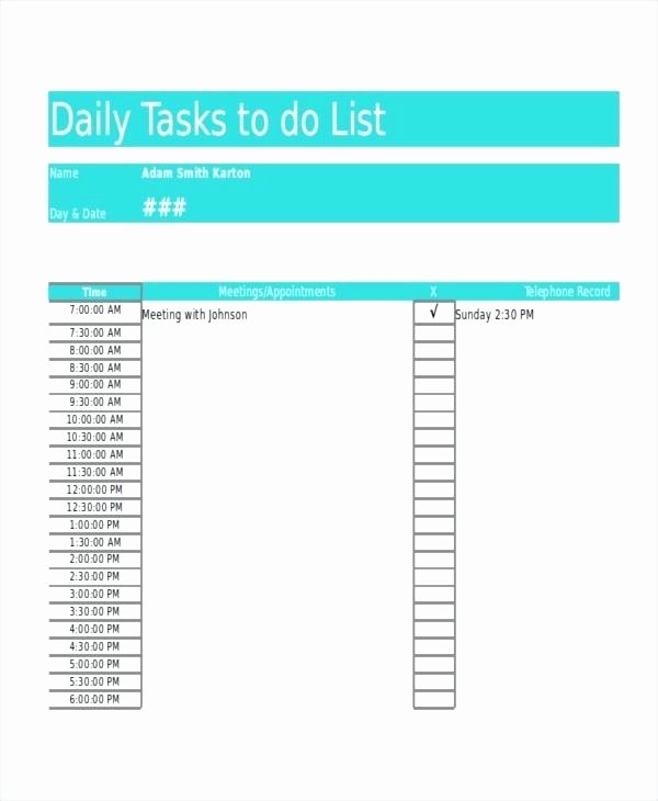 Daily Checklist Template Excel New to Do List Excel Template Checklist software