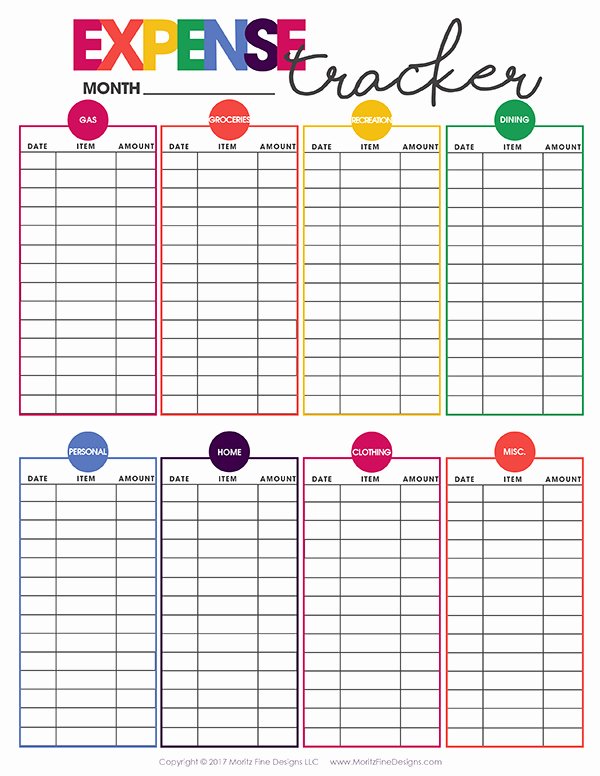Daily Expense Tracker Template Beautiful Free Printable Monthly Bud Worksheets