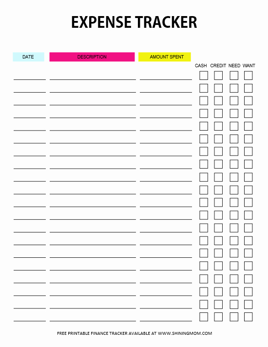 Daily Expense Tracker Template Fresh Free Expense Tracker Printable Templates Log Your Spending