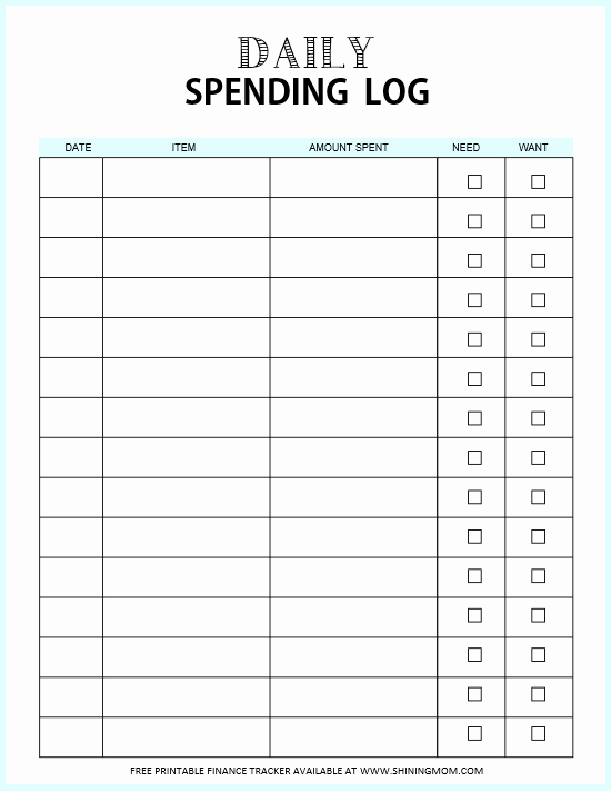 Daily Expense Tracker Template Lovely Free Expense Tracker Printable Templates Log Your Spending