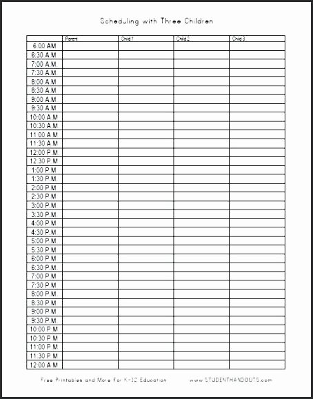 Daily Hourly Schedule Template Fresh Daily Hourly Calendar Template Schedule Excel 8 Best
