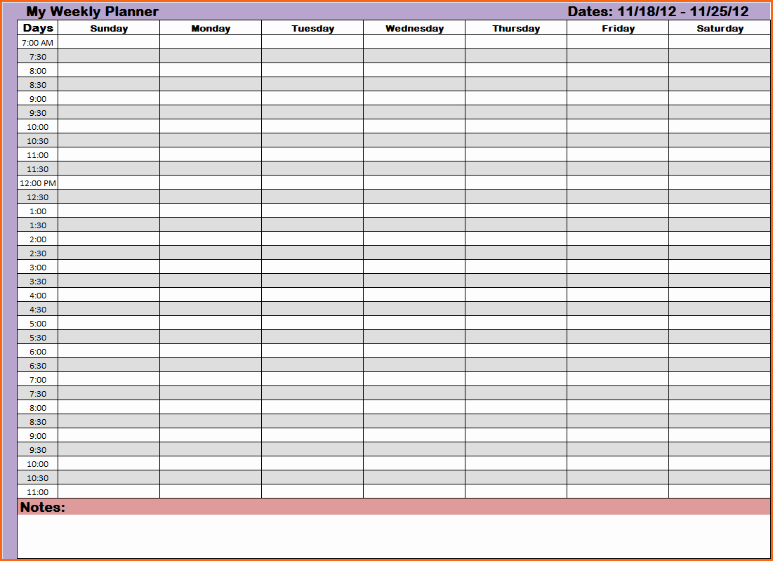 Daily Hourly Schedule Template Fresh Hourly Planner Template