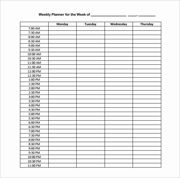 Daily Hourly Schedule Template Fresh Hourly Schedule Template 10 Free Sample Example format
