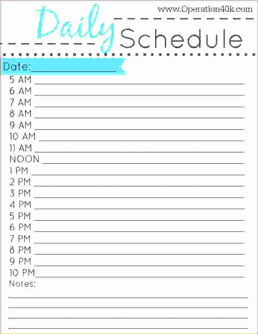 Daily Hourly Schedule Template Lovely 8 Daily Hourly Schedule