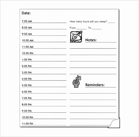 Daily Hourly Schedule Template Lovely Hourly Schedule Template 10 Free Sample Example format