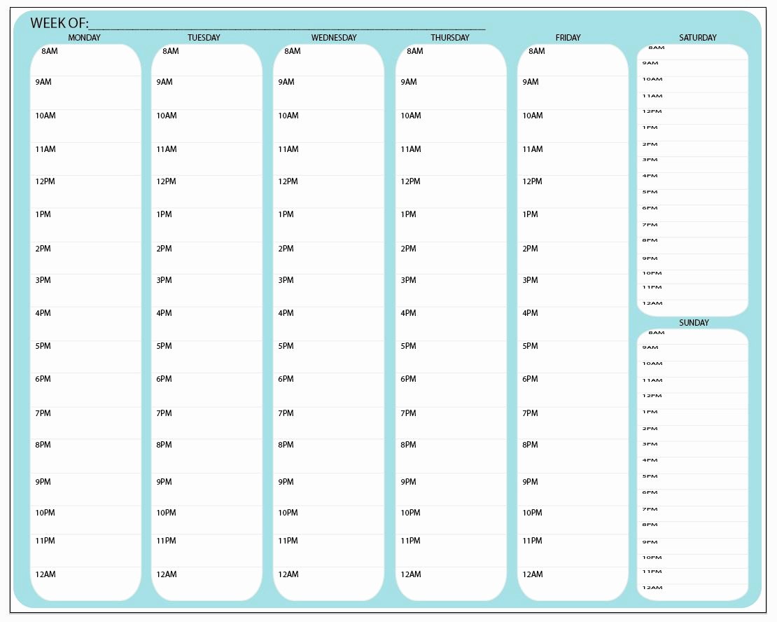 Daily Hourly Schedule Template Luxury 8 Best Of Printable Hourly Calendar Template Free