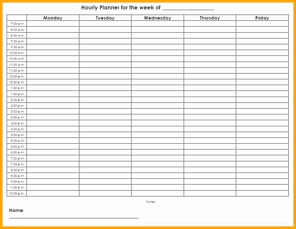 Daily Hourly Schedule Template New Microsoft Word Hourly Planner Template Download Schedule