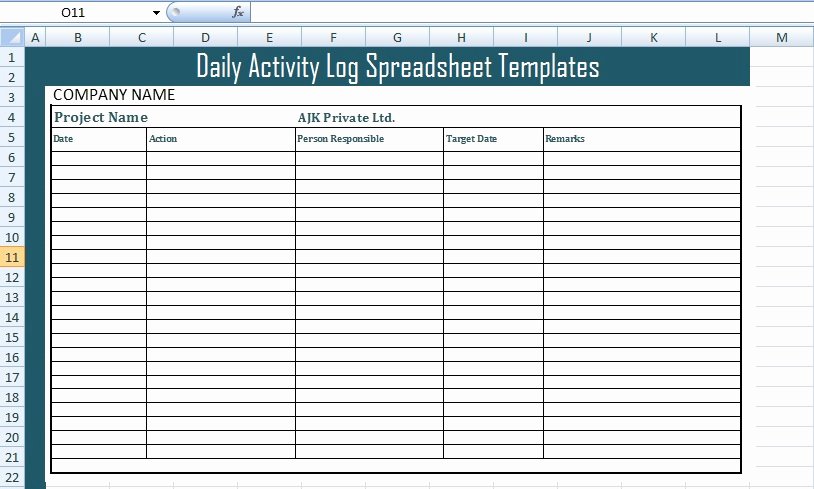 Daily Log Template Excel Awesome Get Daily Activity Log Spreadsheet Templates Free Excel