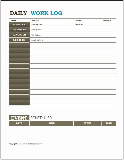 Daily Log Template Excel Unique 3 Best Daily Activity Log Templates