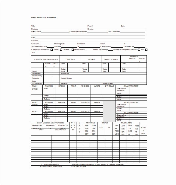 Daily Production Report Template Excel Lovely Production Report Template – 9 Free Word Pdf Documents