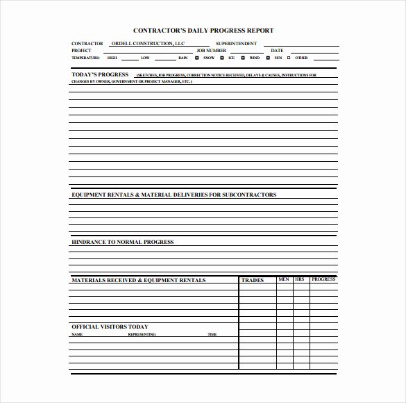 Daily Report Template Excel New 21 Daily Construction Report Templates Pdf Google Docs